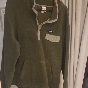 Pink by Victorias Secret Womens Green Zip-Up Sweater